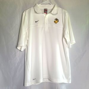 Nike Fit Dry Men's Marine's Golf Polo Shirt Size M White